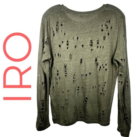 IRO LIZA 100% LINEN DISTRESSED SWEATER GRUNGE ROCKER STREETWEAR, MEDIUM - Picture 6 of 7